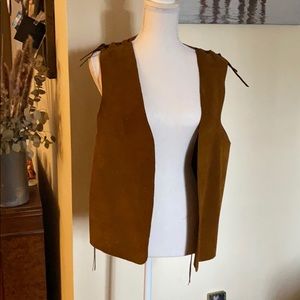 Suede leather vest